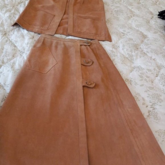 Vintage Authentic Leather Vest & Skirt - Picture 3 of 3